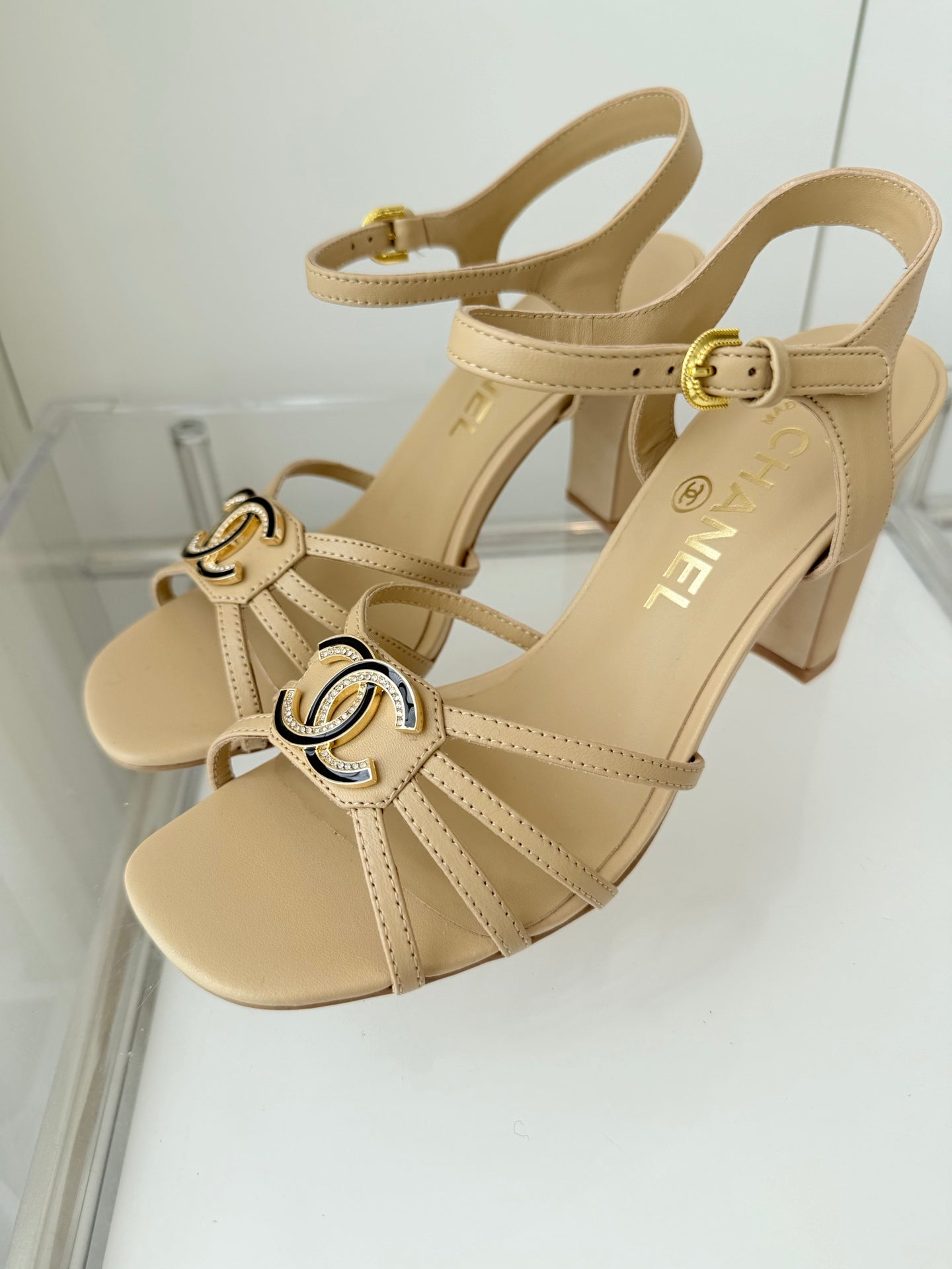 HIGH HEEL SANDALS 85 MM IN FLAX YELLOW LAMBSKIN