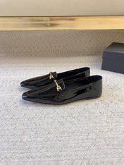 LOAFERS WITH GOLD HARDWARE IN BLACK GLOSSY CALFSKIN