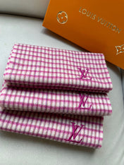 PLAID EMBROIDERY SCARF 180 CM IN BRIGHT PINK CASHMERE 399964