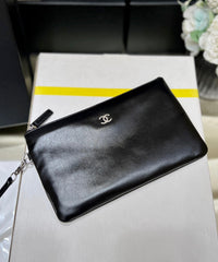 CC 19 HOBO BAG 43CM BLACK GOATSKIN SILVER HARDWARE