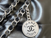 CC 19 HOBO BAG 43CM BLACK GOATSKIN SILVER HARDWARE