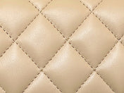 CHANEL 25S FLAP BAG 17 CM IN LIGHT BEIGE LAMBSKIN WITH GOLD HARDWARE