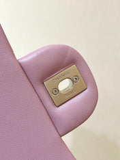 CHANEL 25S FLAP BAG 17 CM IN LIGHT PINK LAMBSKIN WITH GOLD HARDWARE