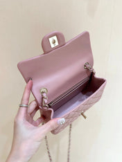 CHANEL 25S FLAP BAG 20 CM IN LIGHT PINK LAMBSKIN WITH GOLD HARDWARE