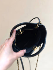 CHANEL 25S MINI SHOPPING BAG 23 IN BLACK LAMBSKIN AND SUEDE