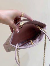 CHANEL 25S MINI SHOPPING BAG 23 IN LIGHT PINK LAMBSKIN AND SUEDE