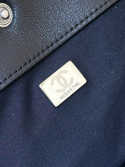 CHANEL 25S LARGE BUCKET BAG 31 IN BLACK SHINY LAMBSKIN SILVER HARDWARE