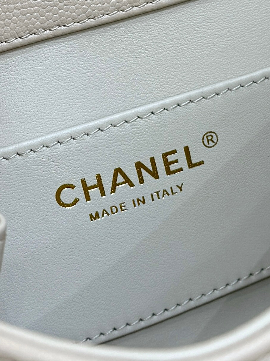 CHANEL 25S COCO CRUSH HANDLE 18 IN NUDE CALFSKIN GOLD HARDWARE