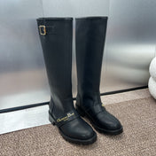 DIOR 25S D-QUEST PUNK MEDIUM BOOTS 25MM IN BLACK CALFSKIN