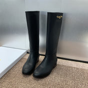 DIOR 25S D-TOWN BOOT 25MM IN BLACK SUPPLE CALFSKIN