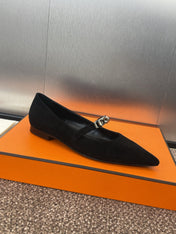 KIARA FLAT PUMP IN BLACK SUEDE