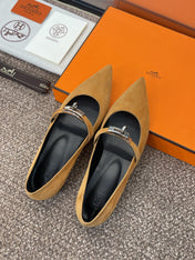 KIARA FLAT PUMP IN BRONZE BROWN SUEDE