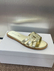 D-CLUB SLIDE SANDAL 25S IN GOLD GLOSSY CALFSKIN