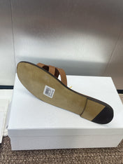 D-CLUB SLIDE SANDAL 25S IN BROWN CALFSKIN