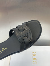 D-CLUB SLIDE SANDAL 25S IN BLACK CALFSKIN