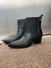DIOR 25S D-WEST HAUTE COUTURE CHELSEA BOOTS 45MM IN BLACK CALFSKIN