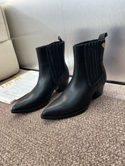 DIOR 25S D-WEST HAUTE COUTURE CHELSEA BOOTS 45MM IN BLACK CALFSKIN