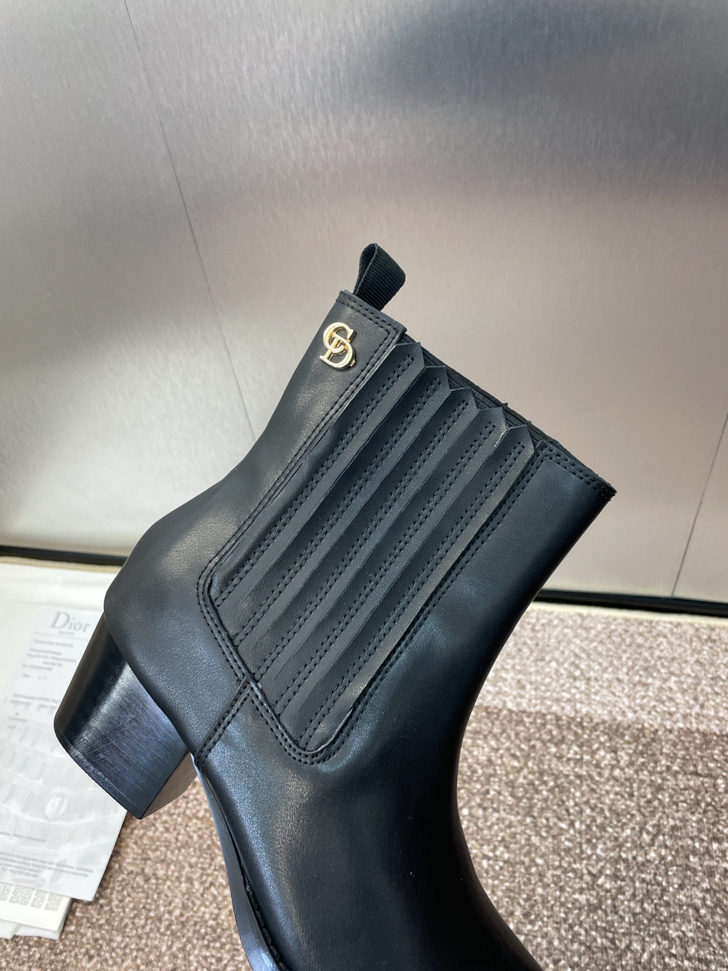 DIOR 25S D-WEST HAUTE COUTURE CHELSEA BOOTS 45MM IN BLACK CALFSKIN