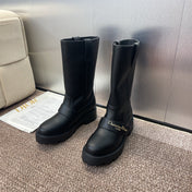 DIOR 25S D-QUEST BOOT 45MM IN BLACK GRAINED CALFSKIN