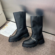 DIOR 25S D-QUEST BOOT 45MM IN BLACK GRAINED CALFSKIN