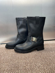 DIOR 25S D-QUEST BOOTS 45MM IN BLACK CALFSKIN