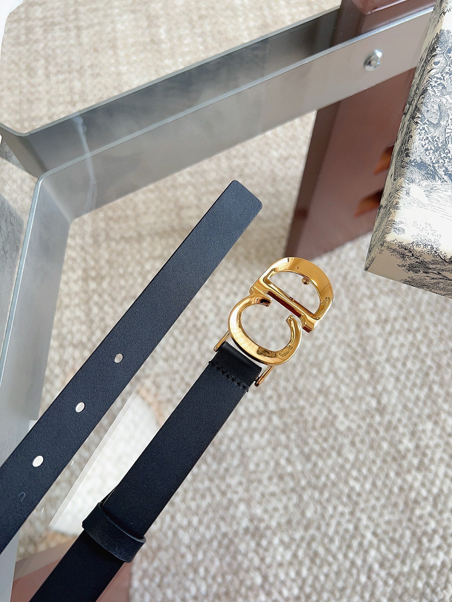 DIOR 25S BELT 20 MM IN BLACK CALFSKIN 613187