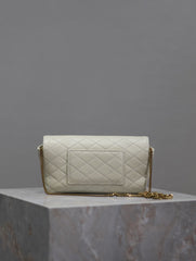 YSL 25S SAINT LAURENT GABY 19 IN BLANC VINTAGE QUILTED CALFSKIN GOLD HARDWARE