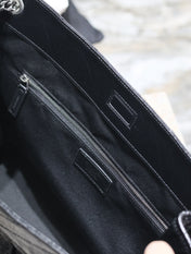 NIKI SHOPPING BAG 39 IN BLACK CRUMPLED CALFSKIN SILVER HARDWARE