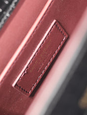 CASSANDRA TOP HANDLE BAG 24 IN BLACK CROCODILE-EMBOSSED GLOSSY CALFSKIN