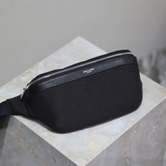 YSL 25S CLASSIC CROSSBODY BAG 26 IN BLACK CANVAS SILVER HARDWARE