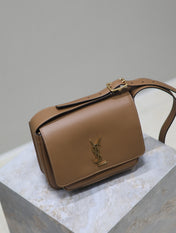 YSL 25S NIKI BABY 22 IN BROWN CALFSKIN GOLD HARDWARE