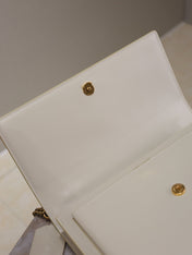 YSL 25S SUNSET MM 25 IN IVORY CALFSKIN GOLD HARDWRE