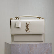YSL 25S SUNSET MM 25 IN IVORY CALFSKIN GOLD HARDWRE