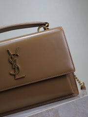 YSL 25S SUNSET MM 25 IN FOX CALFSKIN GOLD HARDWARE