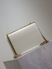 YSL 25S SUNSET BAG 22 IN IVORY CALFSKIN GOLD HARDWARE