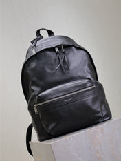CITY BACKPACK 35 IN BLACK CALFSKIN