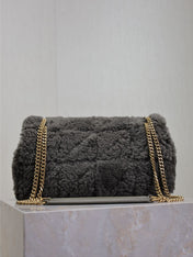 JAMIE BAG 25 IN DARK GRAY LAMB WOOL
