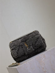 JAMIE BAG 20 IN DARK GRAY LAMB WOOL