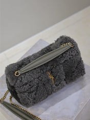 JAMIE BAG 20 IN DARK GRAY LAMB WOOL