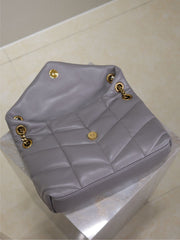 YSL 25S LOULOU PUFFER MEDIUM 29 IN SMOKY LAVENDER CALFSKIN