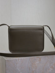 YSL 25S NIKI BABY 22 IN DARK OLIVE BROWN CALFSKIN GOLD HARDWRE