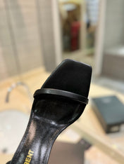 SL OPYUM SANDALS 80 BLACK AND GOLD CALFSKIN