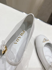 PRA NAPPA LEATHER BALLERINAS WHITE