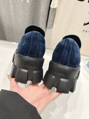 MONOLITH LOAFERS IN NAVY BLUE SUEDE