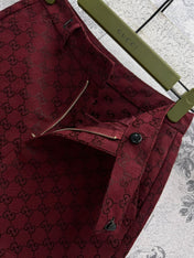 Gucci High Waist Short Red Jacquard Fabric