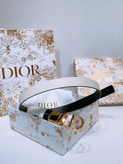 DIOR 25S BELT 20 MM IN WHITE CALFSKIN 572896