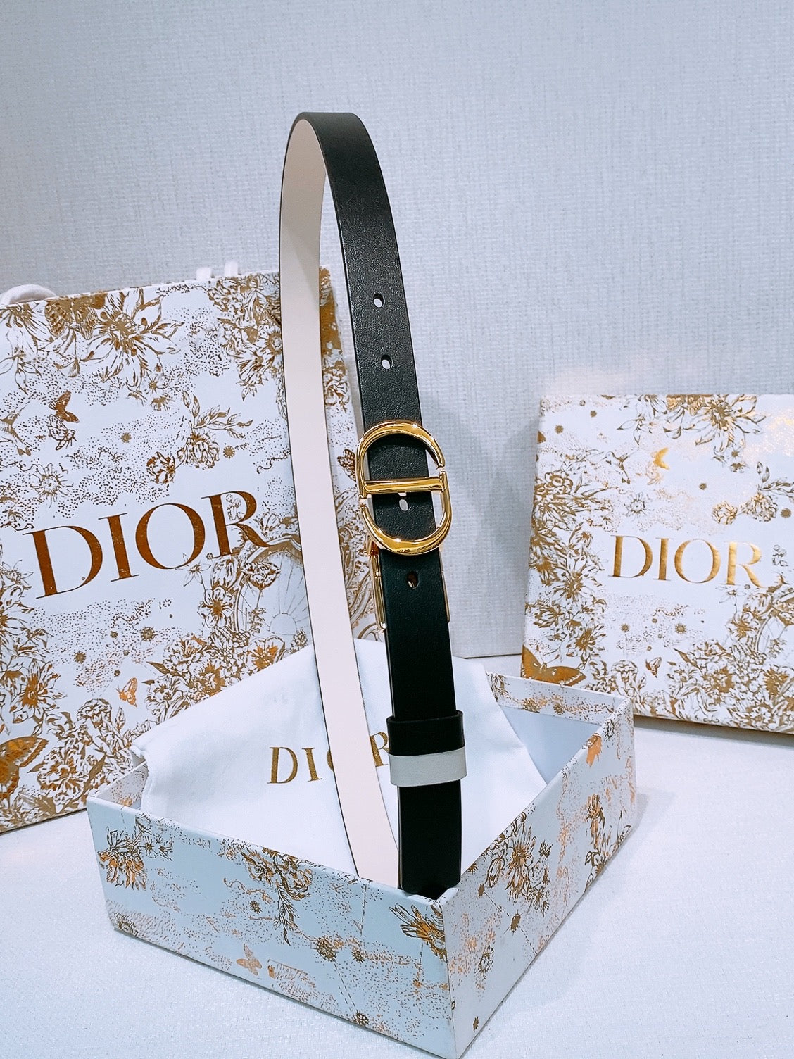 DIOR 25S BELT 20 MM IN BLACK CALFSKIN 572899