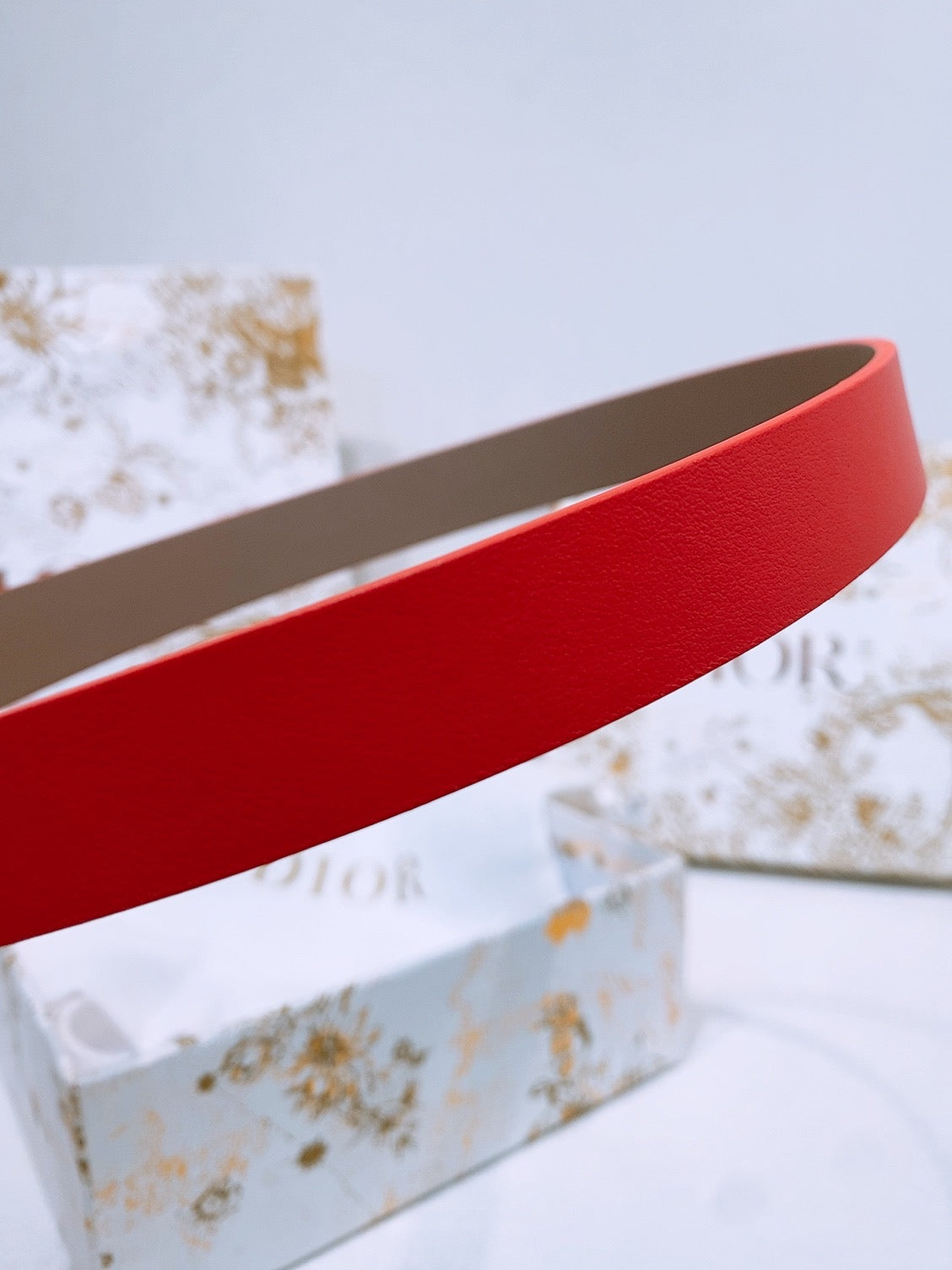 DIOR 25S BELT 20 MM IN RED CALFSKIN 572901