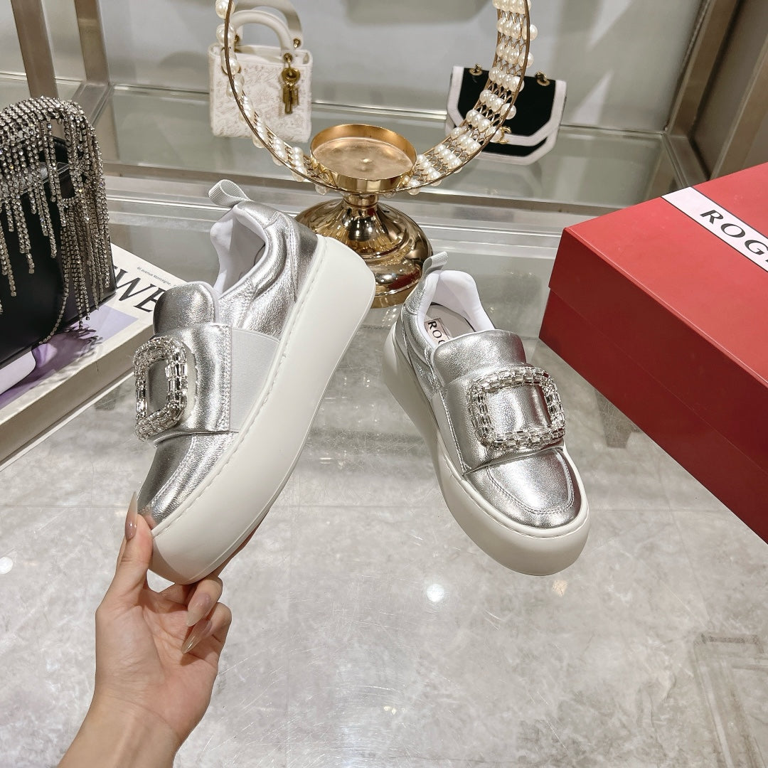 VIV' UP SNEAKERS IN SLIVER PATENT CALFSKIN