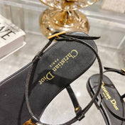 DIORIVIERA C'EST THONG SANDAL BLACK AQUAMARINA CALFSKIN